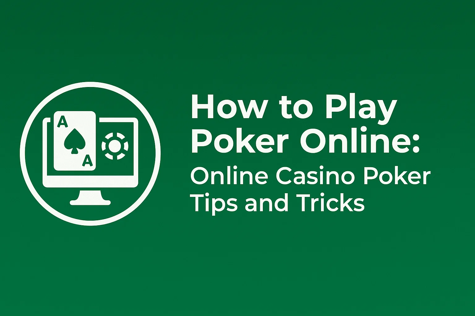 How to Play Poker Online: Online Casino Poker Tips and Tricks